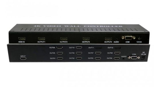 معالج جدار فيديو 3x3 4K 60Hz مع مصادر إشارة VGA HDMI ودعم وحدة تحكم جدار فيديو