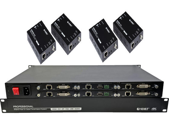 4K HDMI HDBaseT جهاز إرسال ومستقبل 6 منافذ مع POC Power
