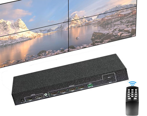 وحدة تحكم حائط فيديو LCD 2x2 بدقة 4K 30 هرتز، معالج تجميع شاشات متعددة