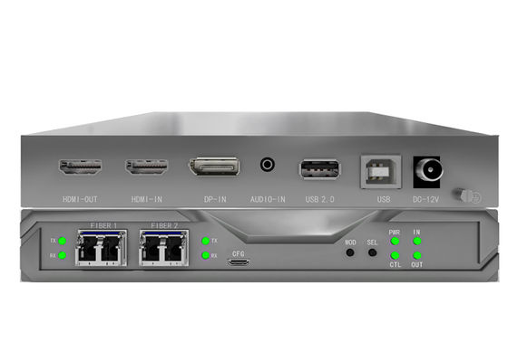 عقدة مصفوفة KVM المصممة بالألياف مع بطاقات SFP I / O المتكاملة و 4K 4:44 دعم لتحكم جدار الفيديو