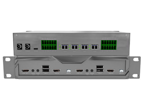 وكيل الرؤية عالي الكثافة 4K60 عرض KVM جاهز عبر عقدة مستقبل جهاز إرسال الألياف لمصفوفة KVM الألياف
