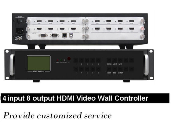 4 في 8 مخرج HDMI Video Wall Controller 4x4 ، 2x4 Hdmi Video Wall Processor