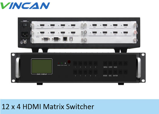 وحدة تحكم في الحائط متعددة الأشكال 2 × 2 HDMI فيديو شاشة LCD 12 في 4 مخارج RJ45