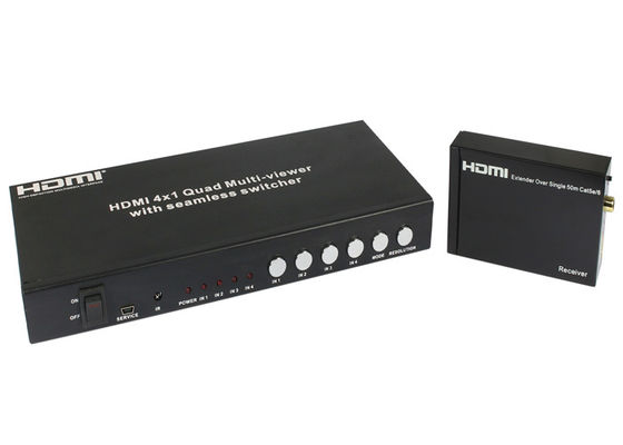 UTP Extender HDMI 4x1 Quad Multi Viewer مع RS232 سلس وأمر مفتاح IR