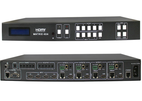 محول مصفوفة HDMI1.4 4X4 HDBaseT مع 4 أجهزة استقبال 70 متر و 100 متر HDMI HDBaseT
