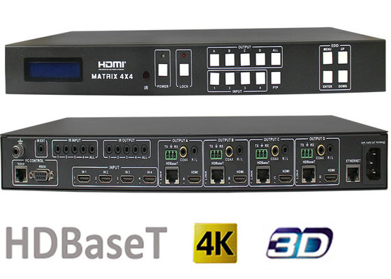 70 متر و 100 متر 4x4 HDMI Matrix Switcher مع منفذ إخراج HDBaseT