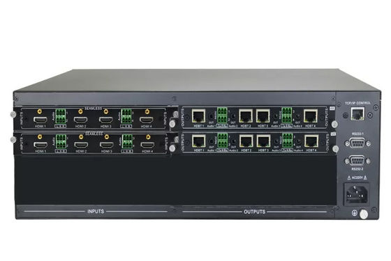 8 × 8 HDMI HDBaseT مصفوفة مع 8 أجزاء من 70 مترا المستقبلات DVI والمكونات المخرجات