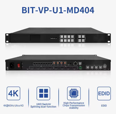 محول مصفوفة الفيديو لدخولات ومخرجات 4/4 تصل إلى 4Kx2k 60Hz