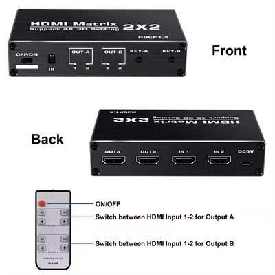 دعم EDID 70 متر IR HDBaseT 4X4 HDMI المصفوفة المفتاح مع التحكم عن بعد IR