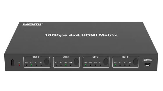 انتاج 18 جيجابايت في الثانية 4 X 4 HDMI المصفوفة المفتاح مع ما يصل إلى 4Kx2k 60Hz دقة الإخراج