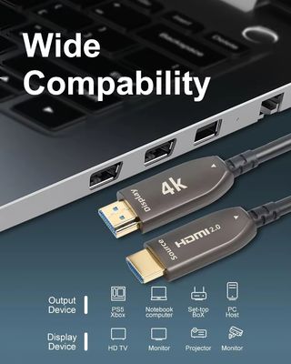 4K 60Hz HDMI كابل الألياف الضوئية مدعوم 1080p / 3D / Deep Color