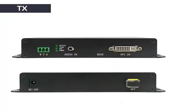 20 كيلومتر DVI Fiber Extender 1080p@60Hz HDMI 1.3 و 3.5mm دعم الصوت