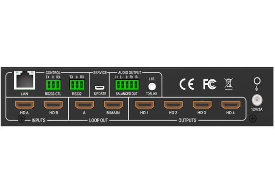 2 في 4 خارجا 2x4 Hdmi Splitter مع محول جدار الفيديو 2x2 وحدة تحكم جدار الفيديو - 4k