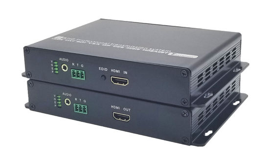 RS232 4k HDMI extender عبر الألياف الضوئية لمدة تصل إلى 20 كم مع منفذ صوت منفصل