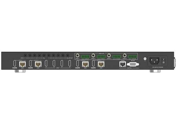 فينكان 4x4 HDBaseT HDMI المصفوفة المفتاح مع 4K604:4:4، PoC و 4 مستقبلات للتوزيع AV المهنية
