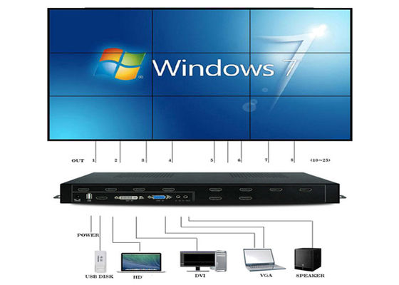 معالج حائط فيديو HDMI 1 In 9 Out 1080P VGA 2x2 3X3 3x2 4x2