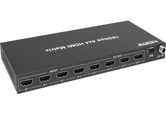18Gbps 4K HDMI HDCP 2.2 4x4 Video Switcher الضميمة المعدنية