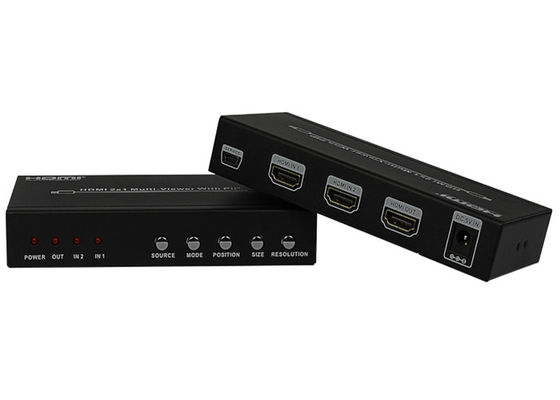 DC 5V 1A PIP HDMI 2x1 MultiViewer أنثى نوع منافذ الإخراج
