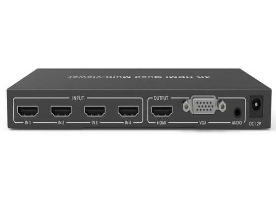 عارض متعدد HDMI أسود HDCP 1.4 4K 4 × 1 رباعي مع 4 مدخلات HDMI و 1 مخرج HDMI
