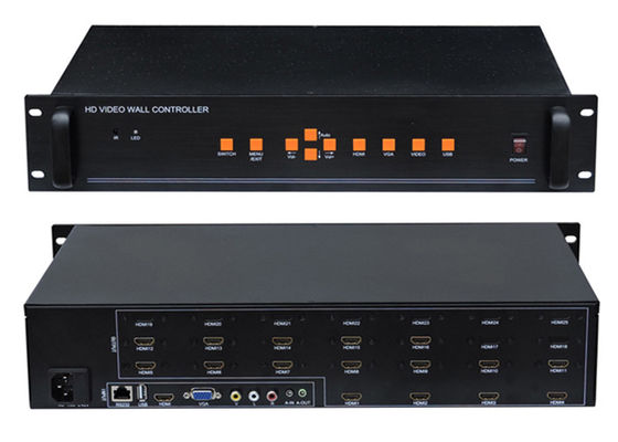 شاشة عرض LCD فيديو ثلاثي الأبعاد متحكم في الحائط 4x4 1 في 16 مخرج HDMI