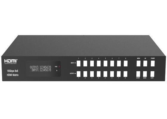 وظيفة ARC 18Gbps 8x8 HDMI Matrix Switcher مع حاوية معدنية