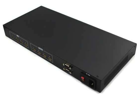 4 × 4 محول المصفوفة HDMI بلا مسام مع الهيكل المعدني ، 4K محول المصفوفة HDMI للتوزيع الآلي الموثوق به