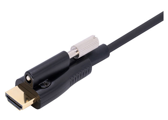 كابل الألياف البصرية EMI RFI HDMI مع دعم المسمار 18G السرعة الفائقة