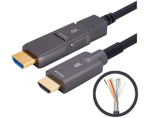 كابل بصري HDMI 2.0 مدرع 200CU مصنوع من الفولاذ المقاوم للصدأ
