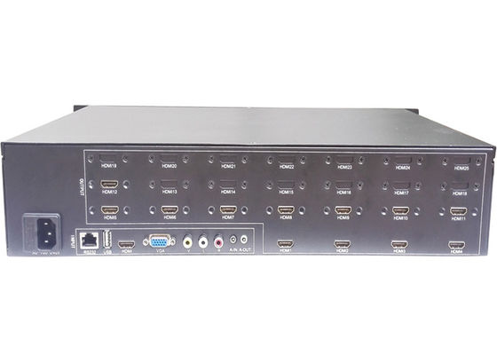 جهاز تحكم حائط فيديو LCD 1080P HDMI 1U أسود 1 مدخل 12 مخرج