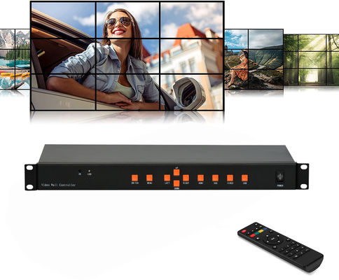 RS232 9CH LCD وحدة تحكم في الحائط بالفيديو 3x3 2x4 4x2 HDMI DVI VGA USB لـ 9 TV الربط