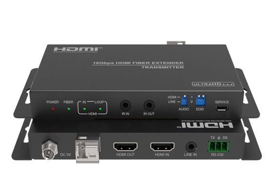18Gbps 2.0 Video HDMI عبر موسع الألياف مع استخراج الصوت