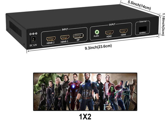معالج جدار فيديو 4 منافذ 4K HDMI للعرض متعدد الشاشات 2X2 1X2