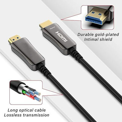 كابل HDMI من الألياف الضوئية بتقنية 4K HDR Dolby Vision، كابل HDMI بصري نشط بطول 100 متر لدقة Ultra HD