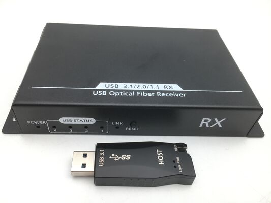 USB 3.0 Fiber Optic Extender مع مسافة 300m ، سرعة 5 جيجابايت في الثانية ، و 4-Port USB Hub