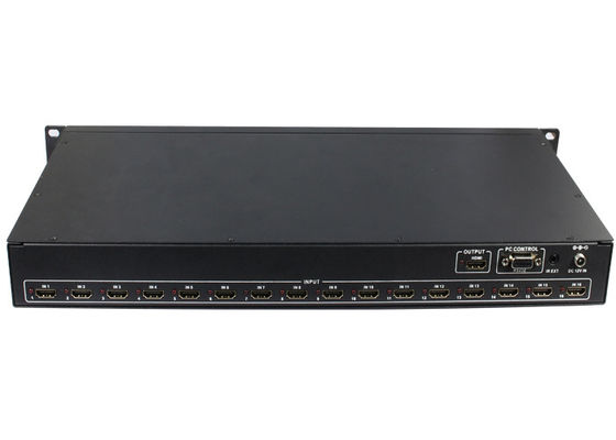 Quad RS232 16x1 HDMI MultiViewer جهاز تبديل سلس للحماية من التفريغ الكهروستاتيكي