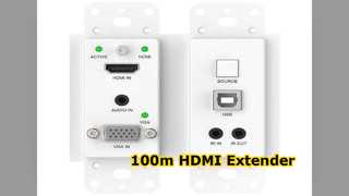 موسع HDBaseT بطول 100 متر HDMI للصوت والفيديو